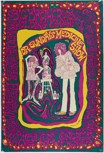 1967 AOR-2.339 Big Brother Janis Joplin Haight Ashbury Medical Clinic Benefit San Jose Poster Extra Fine 65