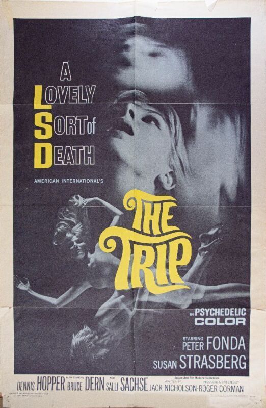 1967 Peter Fonda Dennis Hopper The Trip Film One Sheet Poster Extra Fine 63