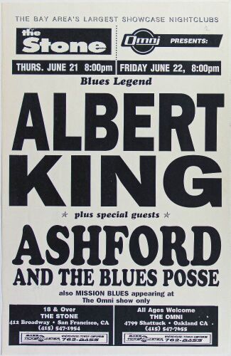 1984 Albert King The Stone San Francisco & The Omni Oakland Poster Excellent 70