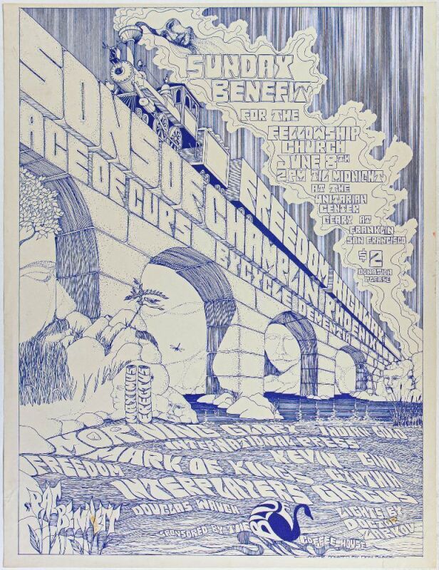 1969 AOR-2.236 Sons of Champlin Ace of Cups Morning Glory The Unitarian Center Poster Extra Fine 65