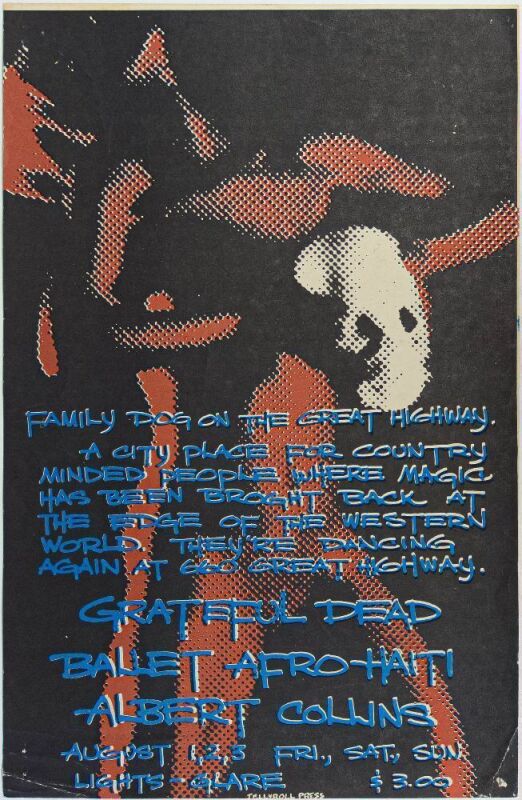 1969 FD-690801 Grateful Dead Albert Collins 660 Great Highway Poster Extra Fine 65