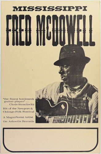1966 Mississippi Fred McDowell Tour Blank Poster Excellent 75