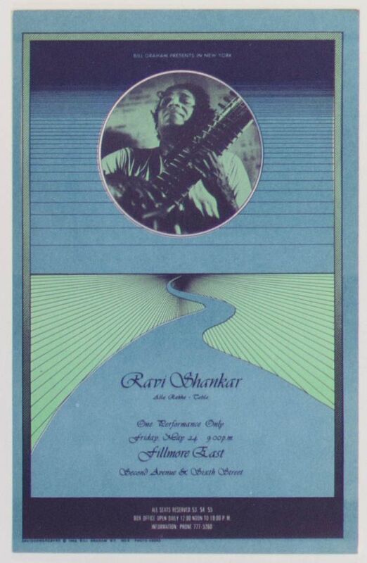 1968 FE-9 Ravi Shankar Fillmore East Postcard Near Mint 85
