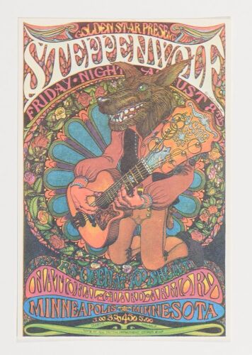 1969 Steppenwolf Minneapolis National Guard Armory Handbill Mint 91