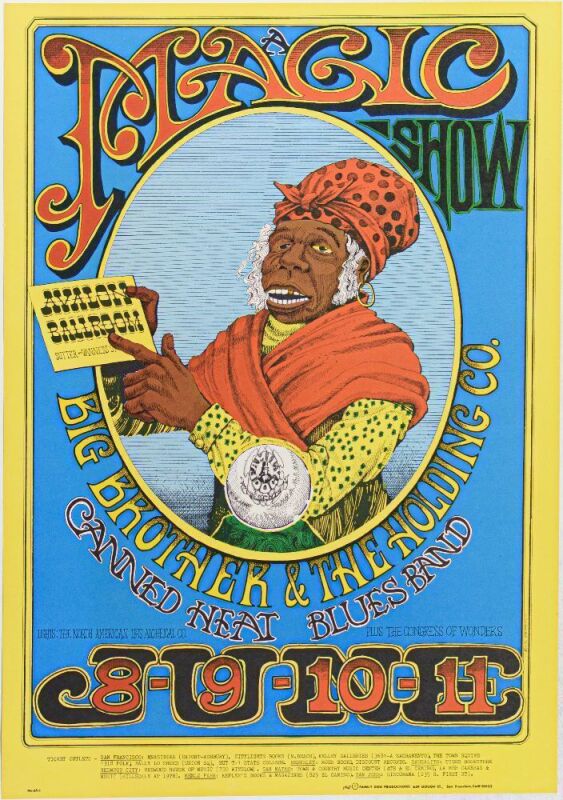 1967 FD-65 Big Brother Janis Joplin Avalon Ballroom RP2 Poster Near Mint 85