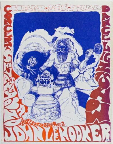1969 VG- 690130 John Lee Hooker Shiva's Headband Vulcan Gas Company Austin Handbill Excellent 79