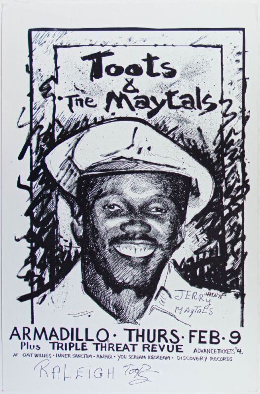 1978 Toots & the Maytals Armadillo World Headquarters Austin Band Signed Poster Near Mint 81