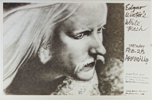 1978 Edgar Winter's White Trash Armadillo World Headquarters Austin Poster Near Mint 87
