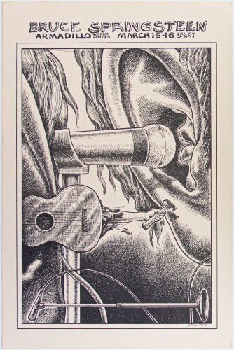1974 AOR-4.165 Bruce Springsteen Armadillo World Headquarters Austin Poster Near Mint 80