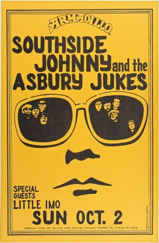 1977 Southside Johnny & The Asbury Jukes Armadillo World Headquarters Austin Poster Mint 91