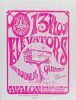 1966 FD-24 The 13th Floor Elevators Sir Douglas Quintet Avalon Ballroom Signed Erickson Handbill Near Mint 85
