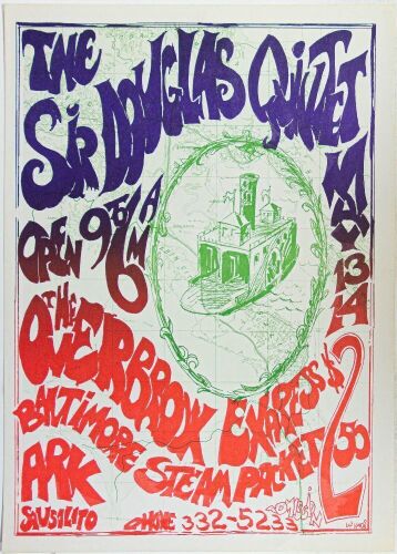 1966 Sir Douglas Quintet Baltimore Steam Packet The Ark Sausalito Poster Near Mint 83