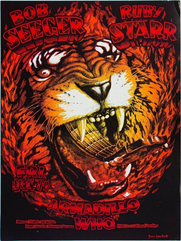 1975 Bob Seger Ruby Starr Armadillo World Headquarters Austin Poster Excellent 73