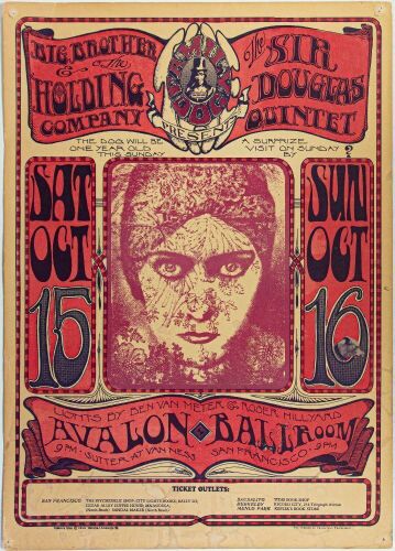 1966 FD-30 Big Brother Janis Joplin Avalon Ballroom Poster Extra Fine 65