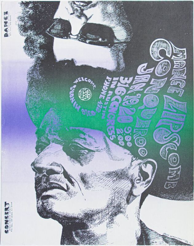1968 VG-12 Jim Franklin Mance Lipscomb Conqueroo Vulcan Gas Company Austin Poster Excellent 77
