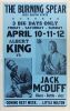 1970 Albert King Jack McDuff The Burning Spear Chicago Cardboard Poster Extra Fine 65