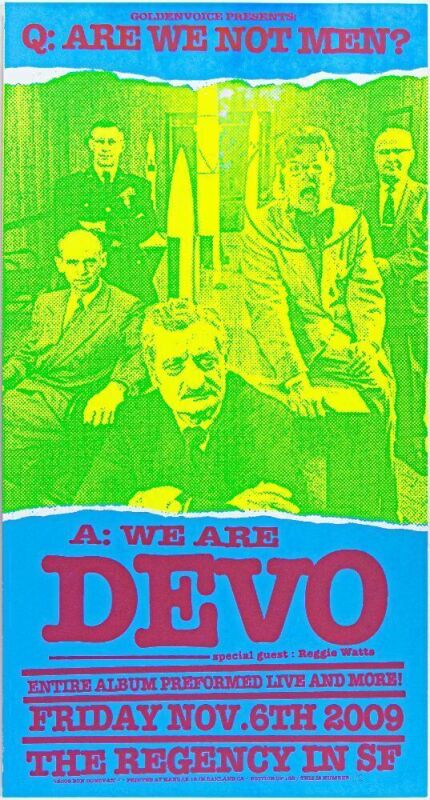 2009 Devo Reggie Watts The Regency Ballroom San Francisco LE Poster Near Mint 89