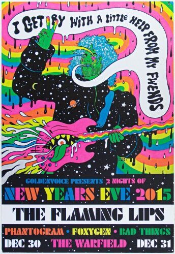 2015 The Flaming Lips The Warfield Theatre Poster Near Mint 87