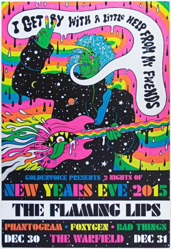 2015 The Flaming Lips The Warfield Theatre Poster Near Mint 87
