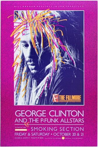 1989 NF-118 George Clinton & The P-Funk All Stars The Fillmore Poster Near Mint 85