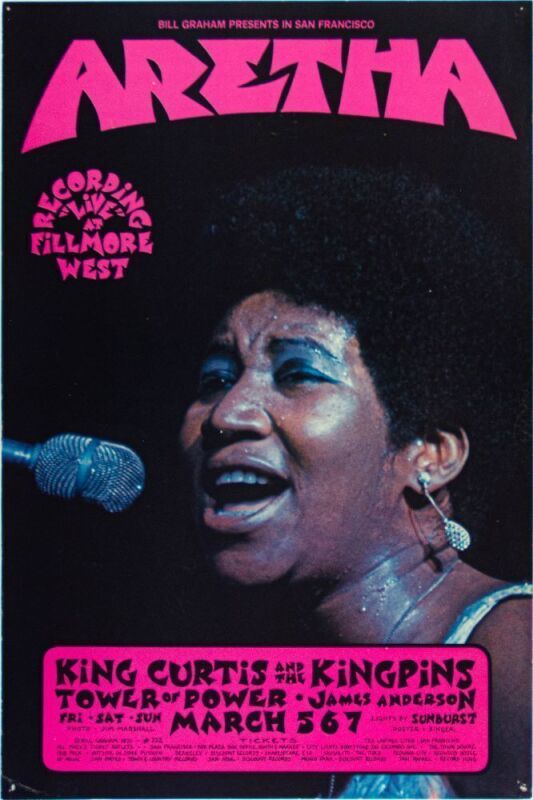 1971 BG-272 Aretha Franklin Tower of Power Fillmore West Poster Excellent 77