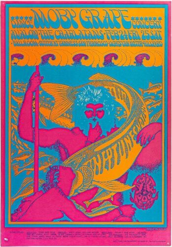 1967 FD-49 Moby Grape The Charlatans Avalon Ballroom RP2 Poster Excellent 73