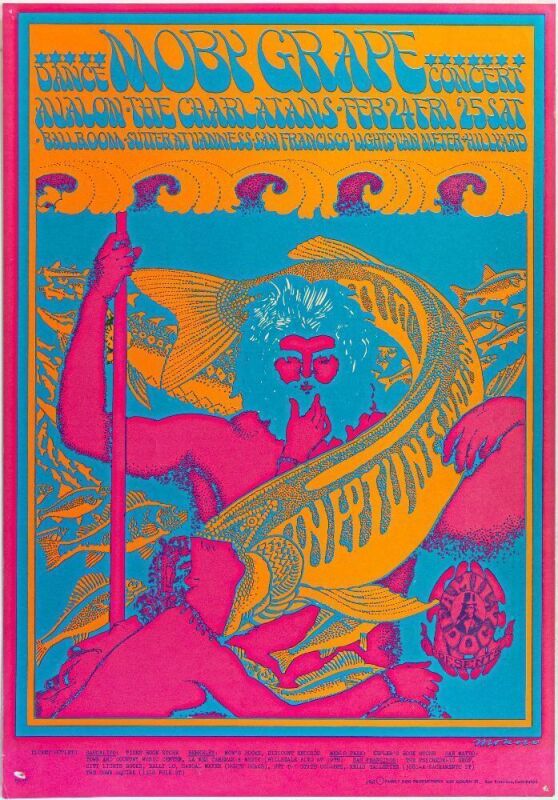 1967 FD-49 Moby Grape The Charlatans Avalon Ballroom RP2 Poster Excellent 73