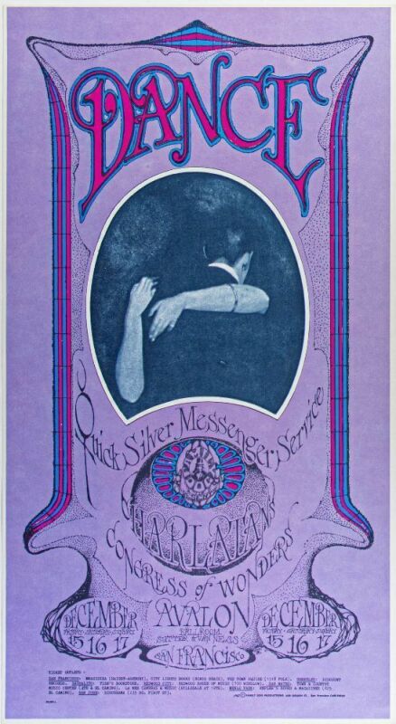 1967 FD-96 Quicksilver The Charlatans Congress of Wonders Avalon Ballroom Poster Near Mint 89