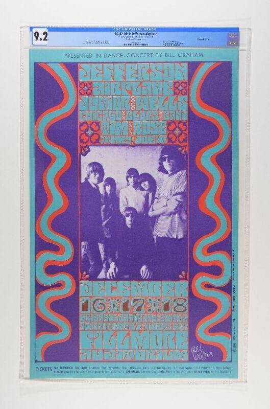 1966 BG-42 Jefferson Airplane Fillmore Auditorium Signed Wilson Poster CGC 9.2
