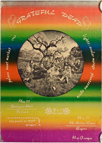 1969 Grateful Dead Springer's Hall Portland & McArthur Court Eugene Poster Extra Fine 63