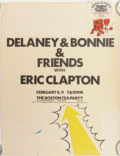 1970 Delaney & Bonnie & Friends with Eric Clapton Boston Tea Party Poster Fine 57