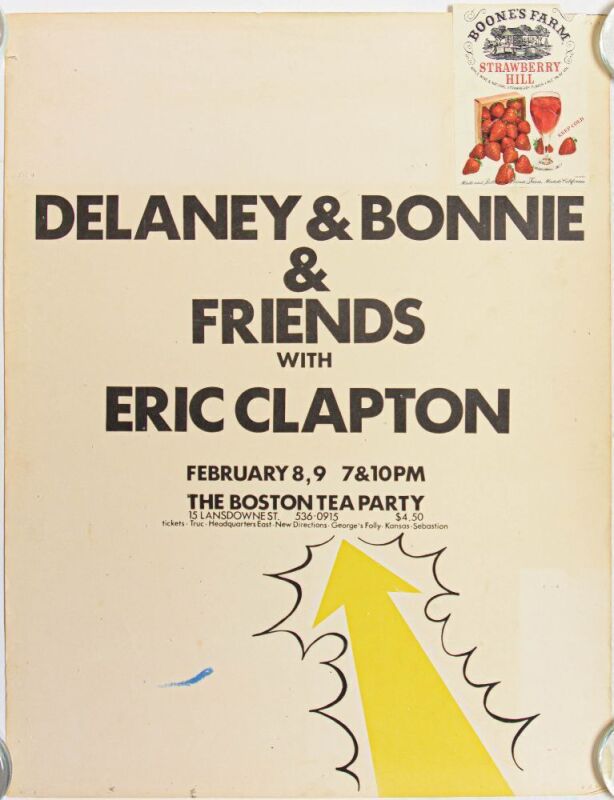 1970 Delaney & Bonnie & Friends with Eric Clapton Boston Tea Party Poster Fine 57