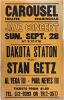1958 Dakota Staton Stan Getz The Carousel Theatre Framingham Cardboard Poster Fine 59