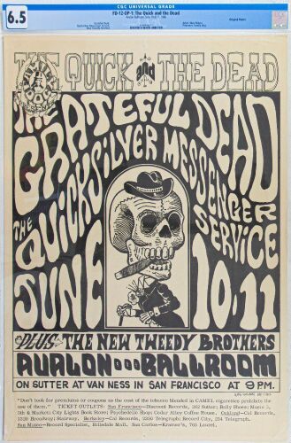 1966 FD-12 Grateful Dead Avalon Ballroom Poster CGC 6.5