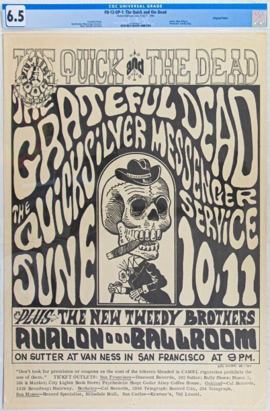 1966 FD-12 Grateful Dead Avalon Ballroom Poster CGC 6.5