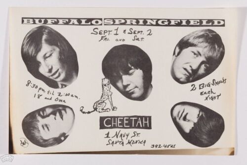1967 Buffalo Springfield The Cheetah Club Santa Monica Handbill Near Mint 81
