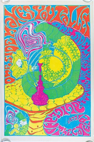 1967 Cathy Hill Steve Sachs One Side Makes You Taller Blacklight Headshop Poster Extra Fine 65