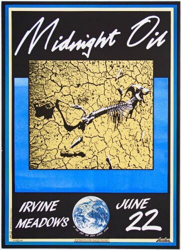 1990 Midnight Oil Irvine Meadows Poster Near Mint 89