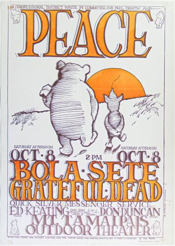 1966 AOR-2.327 Grateful Dead Bola Sete Mt Tamalpais Outdoor Theater Poster Extra Fine 61