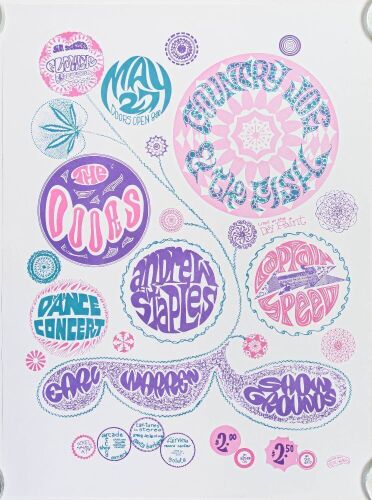 1967 The Doors Earl Warren Showgrounds Santa Barbara Poster Near Mint 85