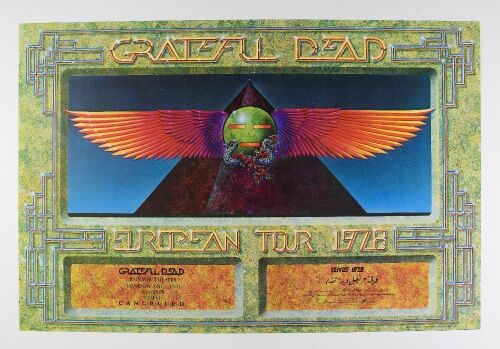 1978 AOR-4.239B Grateful Dead European Tour Rainbow Theater & Egypt Poster Near Mint 87