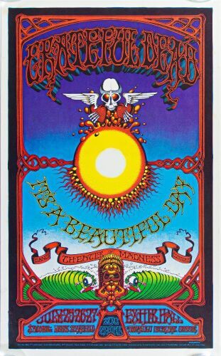 1968 AOR-3.116 Grateful Dead Honolulu Hawaii RP2 Poster Excellent 73