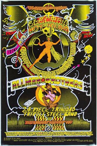 1971 BG-268 Hot Tuna Allman Brothers Band Fillmore West Poster Excellent 75