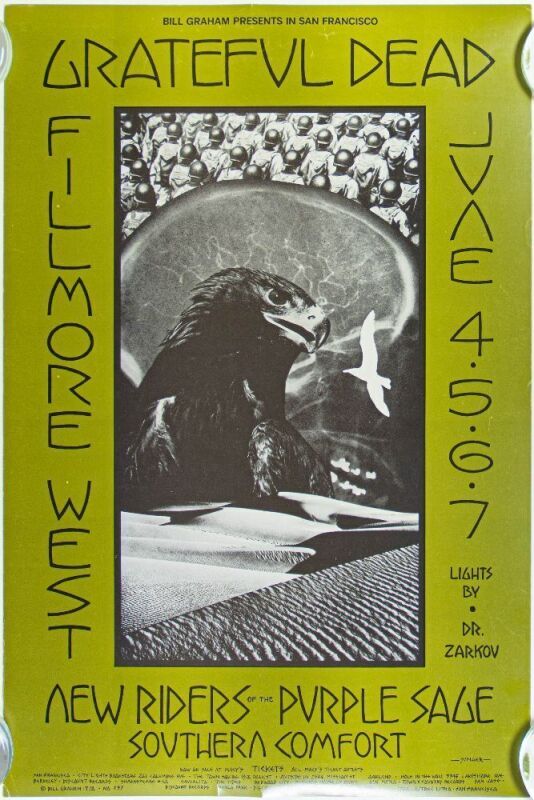1970 BG-237 Grateful Dead New Riders Fillmore West Poster Excellent 75