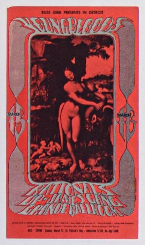 1968 G/G-680315 Youngbloods MC5 Grande Ballroom Detroit Postcard Excellent 79