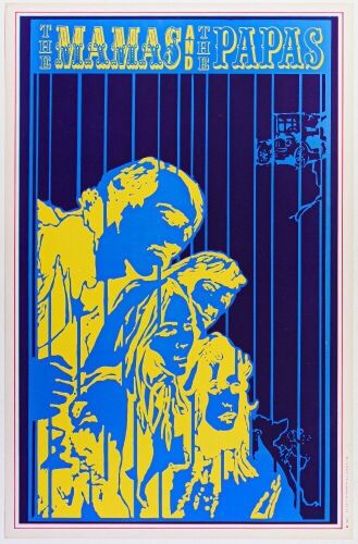 1967 The Mamas and The Papas Saladin Productions Headshop Poster Near Mint 85