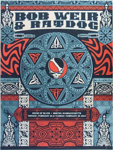 2014 Bob Weir & Ratdog House of Blues Boston LE Poster Mint 91