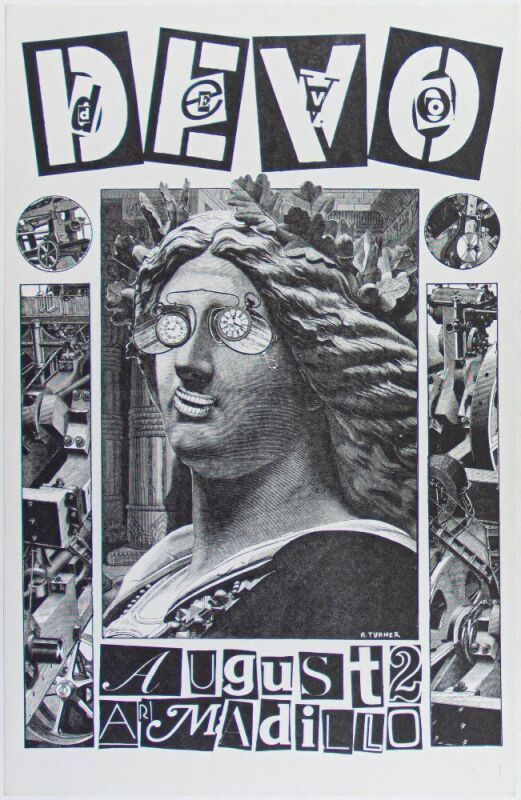 1979 Rick Turner Devo Armadillo World Headquarters Austin Poster Near Mint 83
