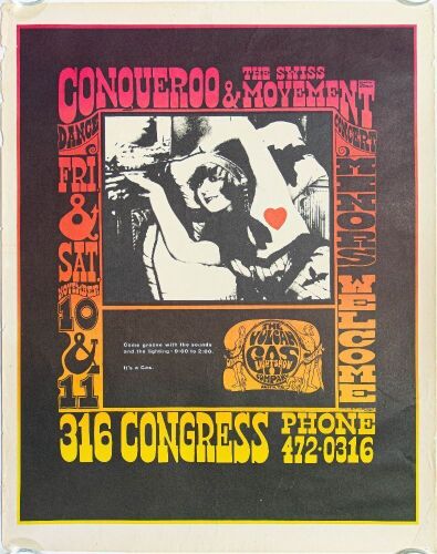 1967 VG-3 Gilbert Shelton Conqueroo Vulcan Gas Company Austin Poster Extra Fine 61