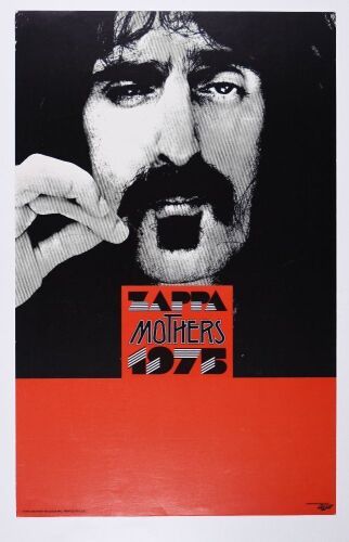 1975 Frank Zappa & The Mothers of Invention Tour Blank Poster Excellent 79